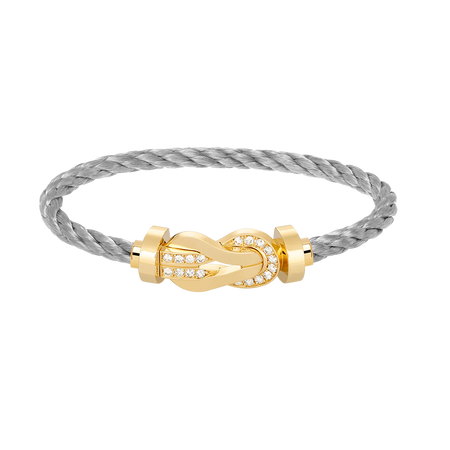 [Amore Jewels]CHANCE LARGE 8 FIGURE BUCKLE HALF DIAMOND BRACELET GOLD