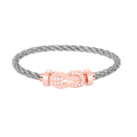 [Amore Jewels]CHANCE LARGE 8 FIGURE BUCKLE HALF DIAMOND BRACELET ROSE GOLD