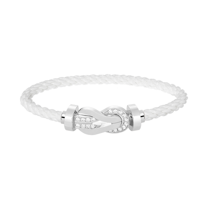 [Amore Jewels]CHANCE LARGE 8 FIGURE BUCKLE HALF DIAMOND BRACELET SILVER
