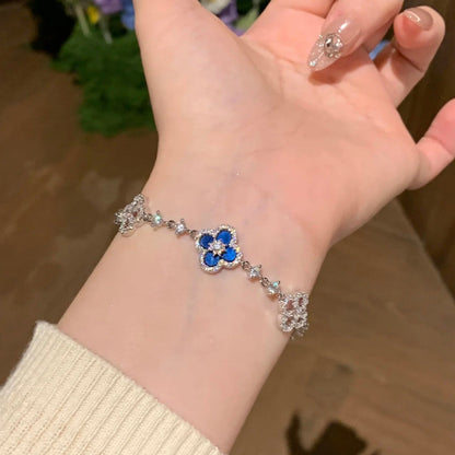 [Amore Jewels]CLOVER 5 MOTIF PINK BLUE RED WHITE BRACELET