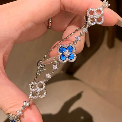 [Amore Jewels]CLOVER 5 MOTIF PINK BLUE RED WHITE BRACELET
