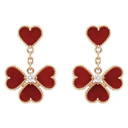 [Amore Jewels]SWEET CLOVER CARNELIAN EARRINGS