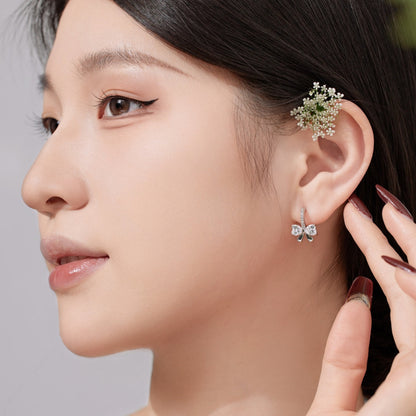 [Amore Jewels]Exquisite Earrings With Heart-Shaped Bow Design