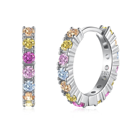 [Amore Jewels]Radiant Colorful Round Cut Earrings