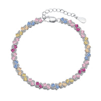 [Amore Jewels]Ornate Colorful Flower Shape Party Bracelet