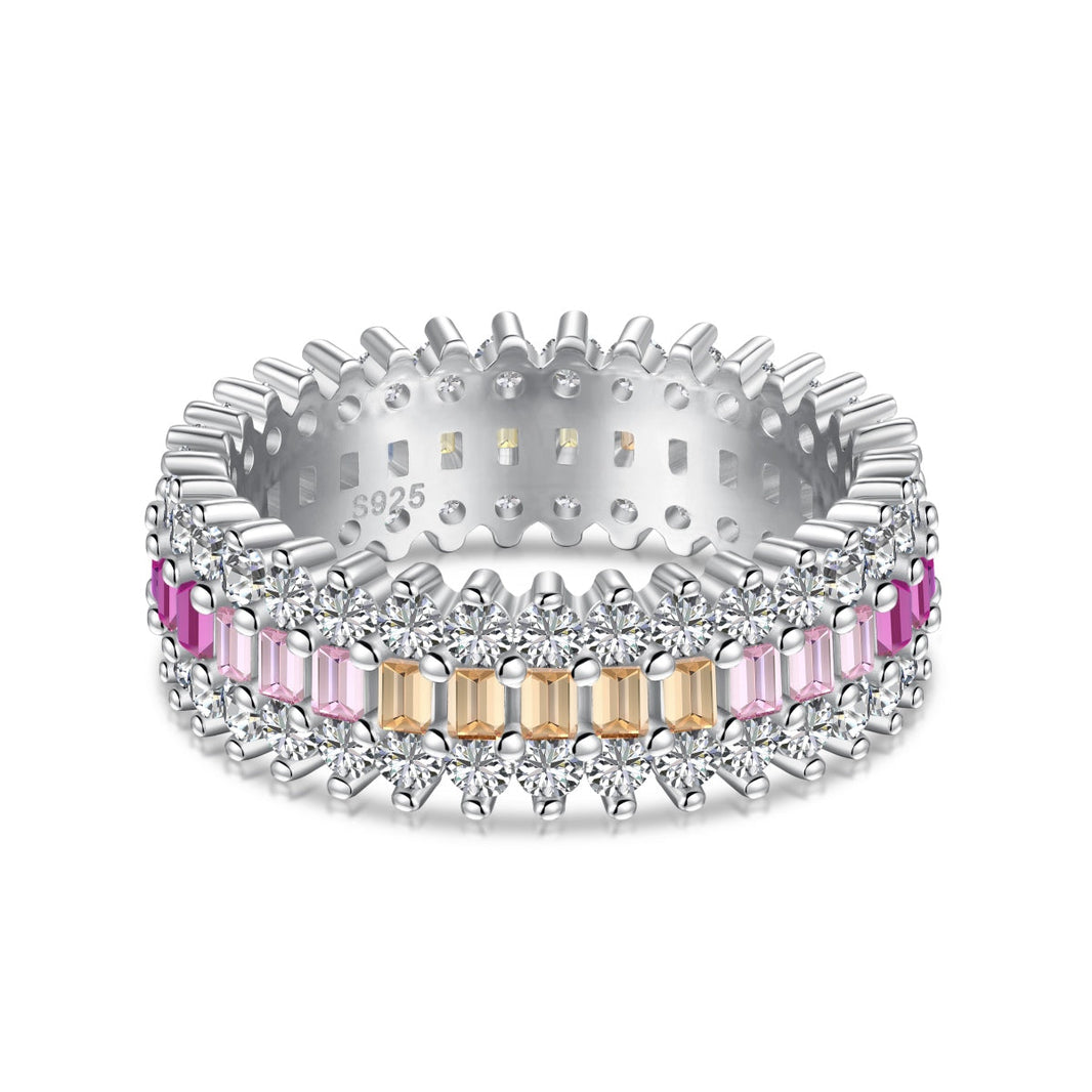 [Amore Jewels]Ornate Colorful Radiant Cut Daily Ring