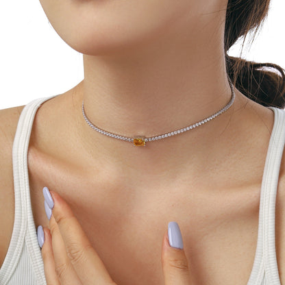 [Amore Jewels]2.0 carat Ornate Emerald Cut Necklace