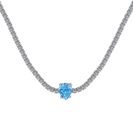 [Amore Jewels]1.0 carat Unique Pear Cut Tennis Necklace