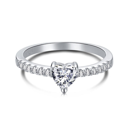 [Amore Jewels]0.5 Carat CaratEternity Charming Heart Shape Lover Ring