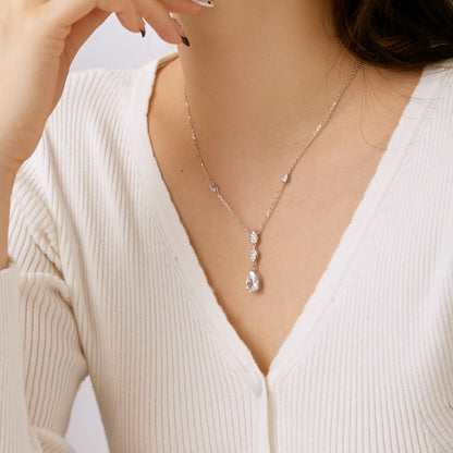 [Amore Jewels]Dazzling Pear Cut Necklace