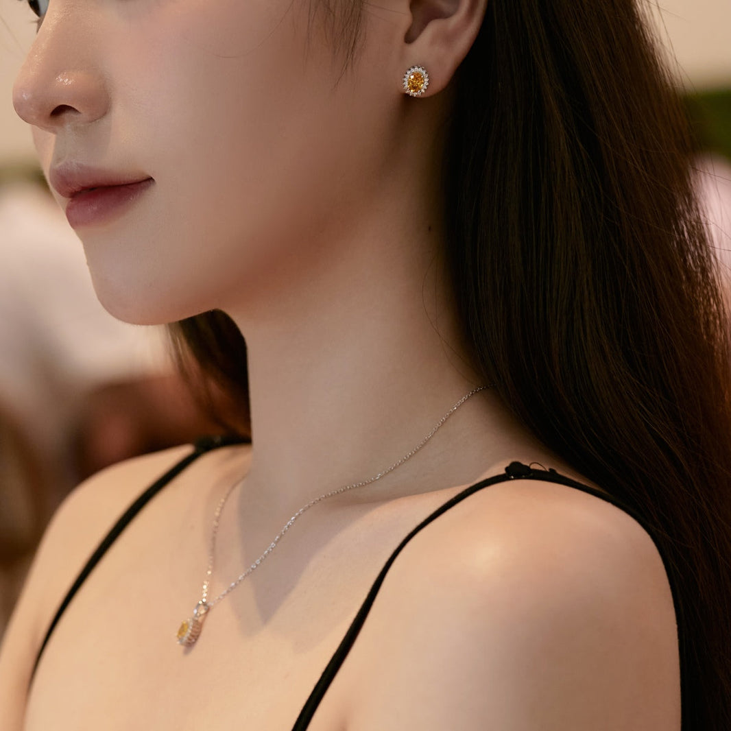 [Amore Jewels]Delicate Radiant Oval Cut Daily Earrings