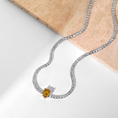 [Amore Jewels]1.0 carat Unique Pear Cut Tennis Necklace