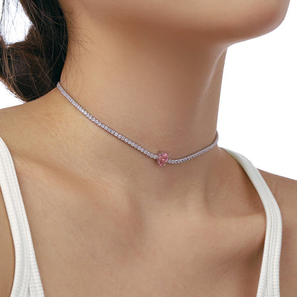 [Amore Jewels]1.0 carat Unique Pear Cut Tennis Necklace