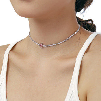 [Amore Jewels]1.0 carat Unique Pear Cut Tennis Necklace