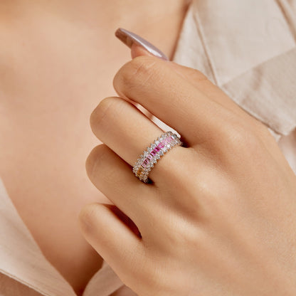 [Amore Jewels]Ornate Colorful Radiant Cut Daily Ring