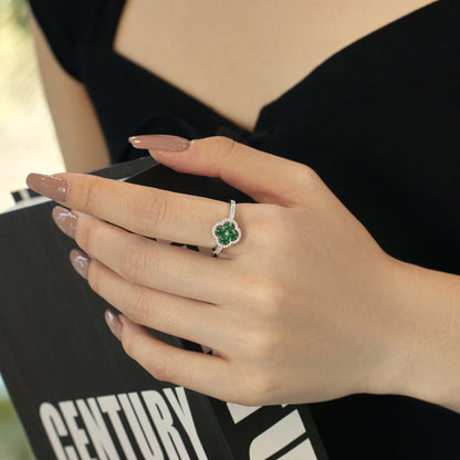 [Amore Jewels]Four Leaf Clover Flower Design Ring