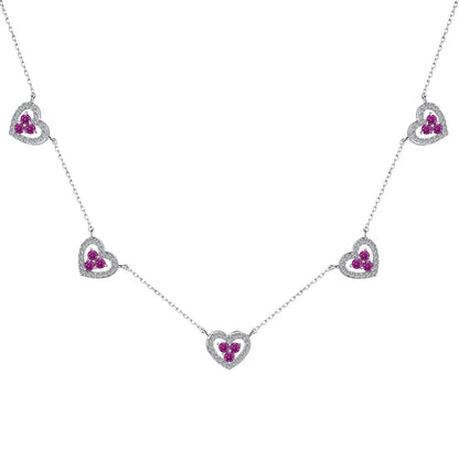 [Amore Jewels]Sparkling Five Heart Necklace