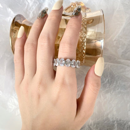 [Amore Jewels]Dainty Elongated Cushion Cut Tennis Ring