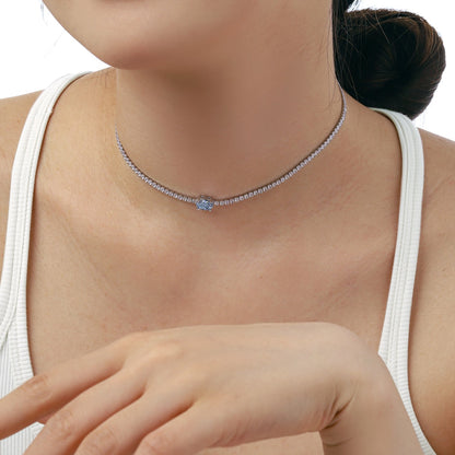 [Amore Jewels]1.0 Carat Shining Oval Cut Necklace