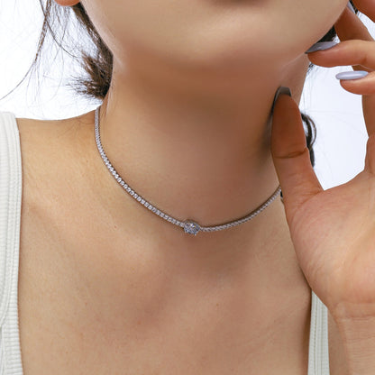 [Amore Jewels]1.0 Carat Shining Oval Cut Necklace