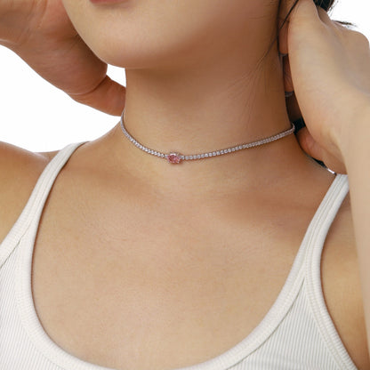 [Amore Jewels]1.0 Carat Shining Oval Cut Necklace