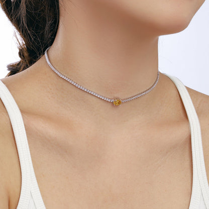 [Amore Jewels]1.0 Carat Shining Oval Cut Necklace