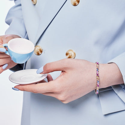 [Amore Jewels]Ornate Sparkling Multi Cut Party Bracelet