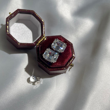 [Amore Jewels]Dazzling Square Shape Earrings