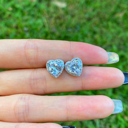 [Amore Jewels]Sparkling Heart Shape Lover Earrings