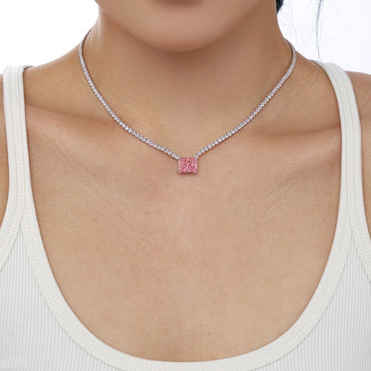 [Amore Jewels]4.0 Carat Elegant Radiant Cut Necklace