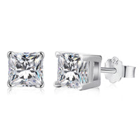 [Amore Jewels]1.0 Carat Radiant Princess Cut Wedding Earrings