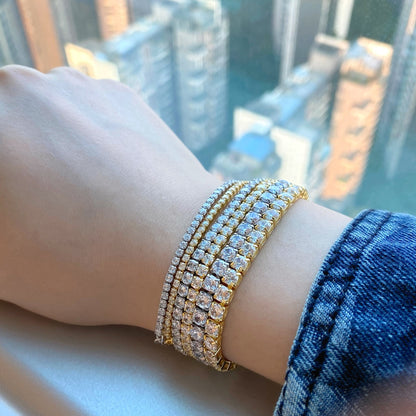 [Amore Jewels]Sparkling Radiant Princess Cut Tennis Bracelet