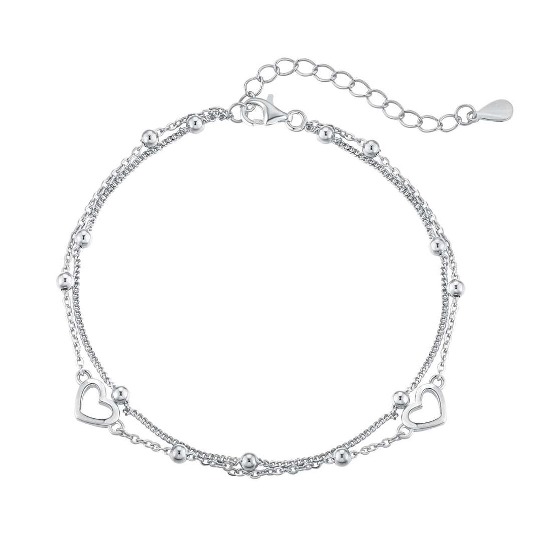 [Amore Jewels]Dainty Double Layer Love Heart Bracelet