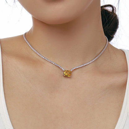 [Amore Jewels]4.0 Carat Elegant Radiant Cut Necklace