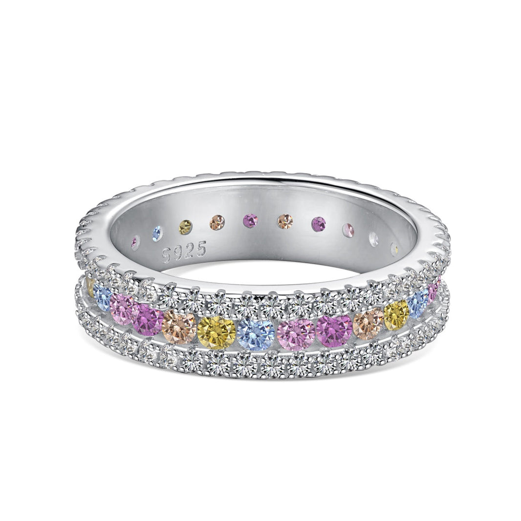 [Amore Jewels]Delicate Colorful Round Cut Daily Ring