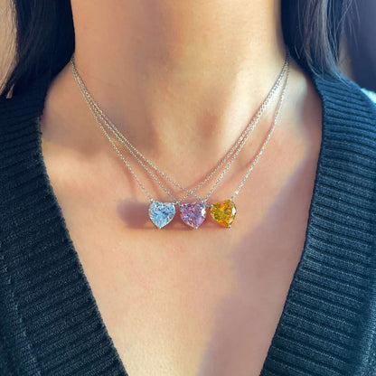 [Amore Jewels]6.0 carat Radiant Heart Shape Necklace