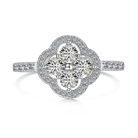 [Amore Jewels]Four Leaf Clover Flower Design Ring