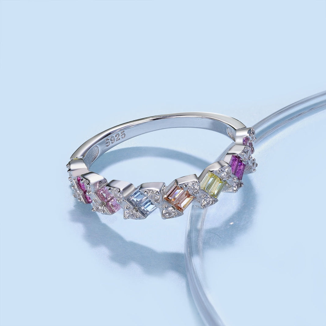 [Amore Jewels]Delicate Vibrant Emerald Cut Daily Ring