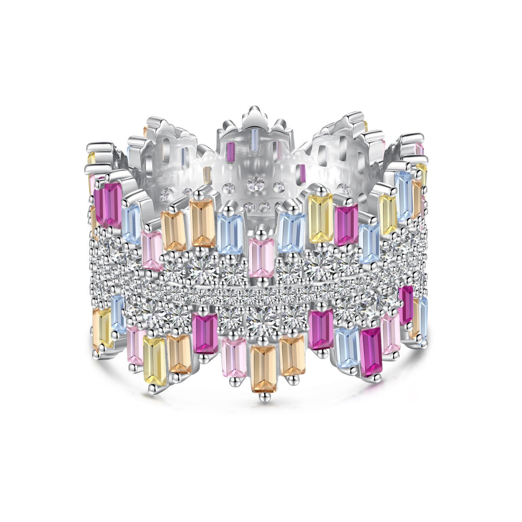 [Amore Jewels]Luxurious Colorful Radiant Cut Daily Ring