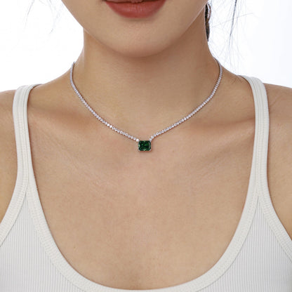 [Amore Jewels]4.0 Carat Elegant Radiant Cut Necklace