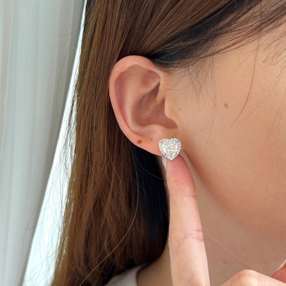 [Amore Jewels]Sparkling Heart Shape Lover Earrings