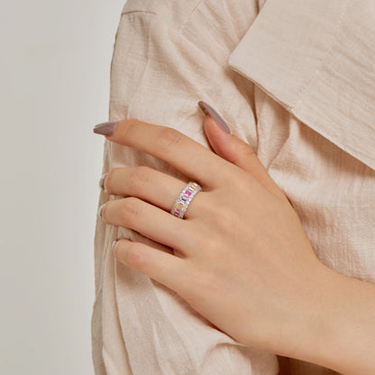 [Amore Jewels]Dainty Colorful Radiant Cut Daily Ring