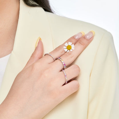 [Amore Jewels]Elegant Vivid Round Cut Daily Ring