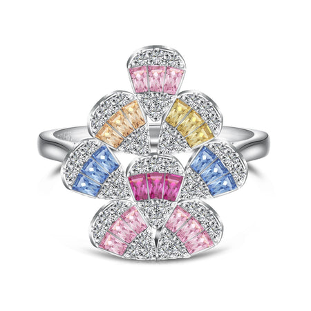 [Amore Jewels]Sparkling Colorful Water Drop Shape Daily Ring