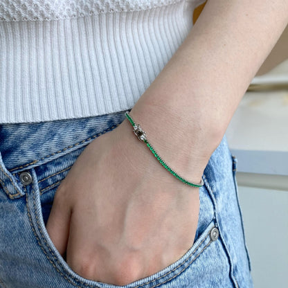 [Amore Jewels]Dazzling Colorful Round Cut Daily Bracelet