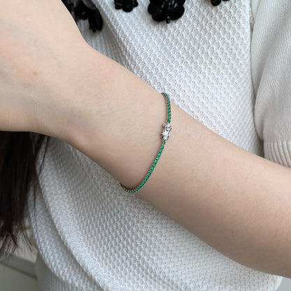[Amore Jewels]Dazzling Colorful Round Cut Daily Bracelet
