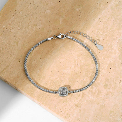 [Amore Jewels]Luxurious Dazzling Square Shape Banquet Bracelet