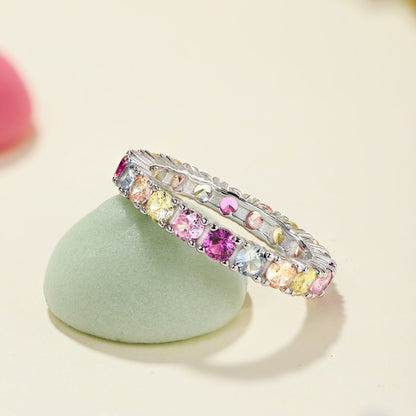 [Amore Jewels]Dazzling Lustrous Round Cut Tennis Ring