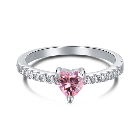 [Amore Jewels]0.5 Carat CaratEternity Charming Heart Shape Lover Ring