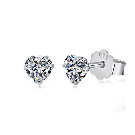 [Amore Jewels]Sparkling Heart Shaped Simple Earrings